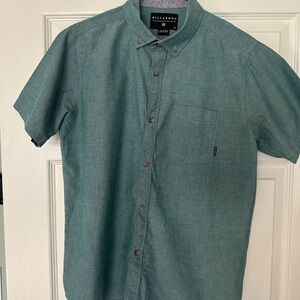 Billabong Kid’s Short Sleeve Button-Down Shirt - Teal Green